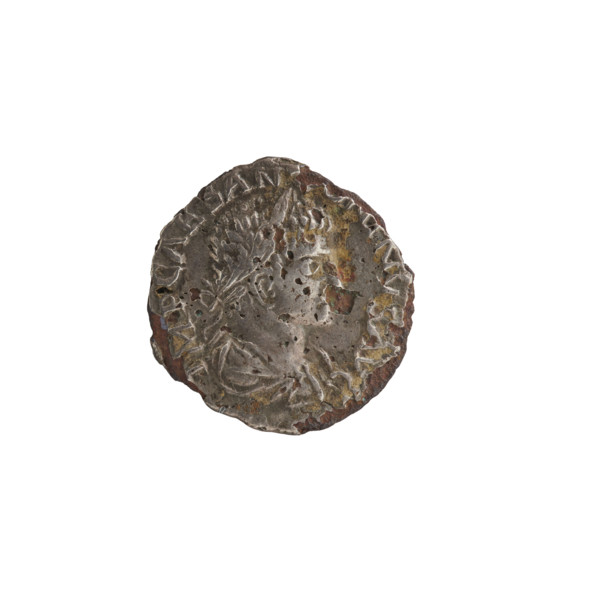 denarius (subaerate). Obv.: IMP CAES ANTONINVS AVG — Bust of Elagabalus right with laurel wreath
