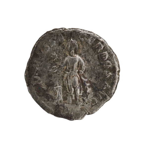 Denarius of Elagabalus (reigned 218–222). Obverse: IMPANTONI PIVSAVG — Bust of Elagabalus with