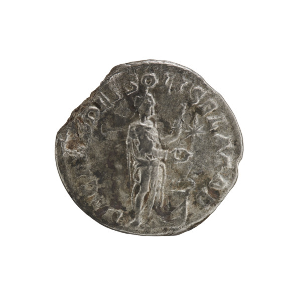 Denarius, Elagabalus (reigned 218–222). Obverse: IM•TONINVS•VG — Bust of Elagabalus with laurel