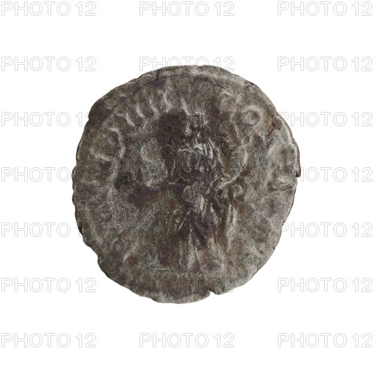Denarius of Elagabalus (reigned 218–222). Obverse: Bust of Elagabalus with laurel wreath and