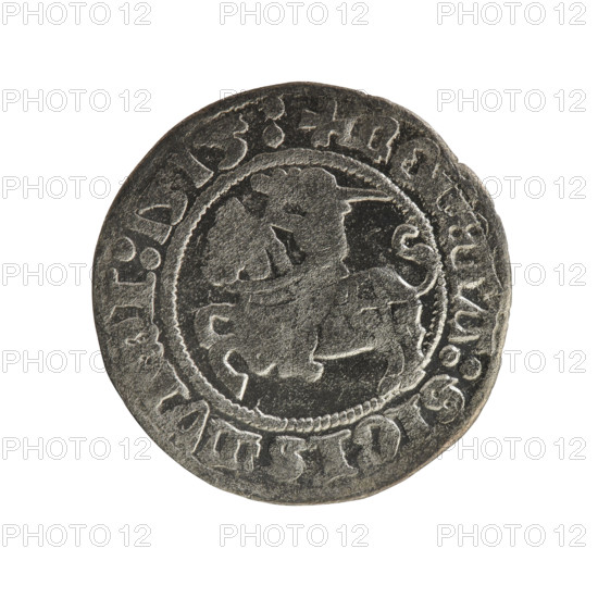 Lithuanian half-grosz, Sigismund I the Old (1506–1548). Obverse: Pogon (Lithuanian coat of arms)