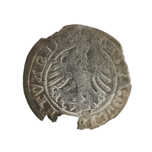 Lithuanian half-grosz, Sigismund I the Old (King of Poland; 1506–1548). Silver coin (half-grosz),