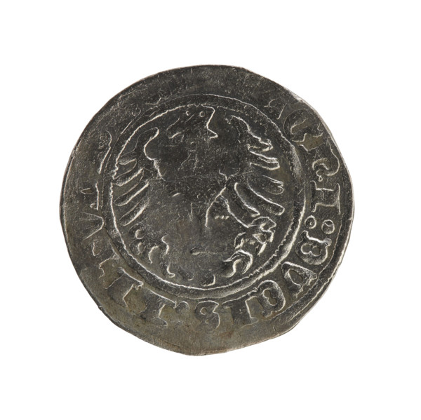 Lithuanian half-grosz, Sigismund I the Old (King of Poland; 1506–1548). Silver coin (1515).