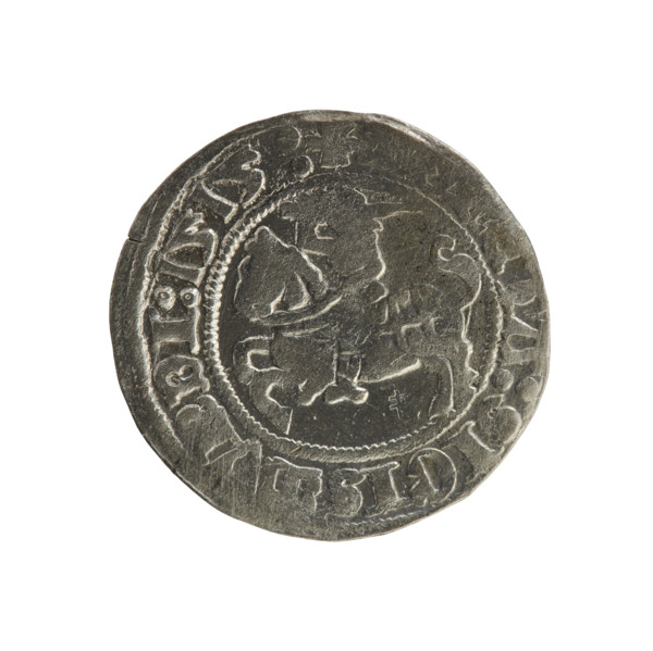 Lithuanian half-grosz, Sigismund I the Old (king of Poland; 1506–1548). R8 (rarity). Polish coin