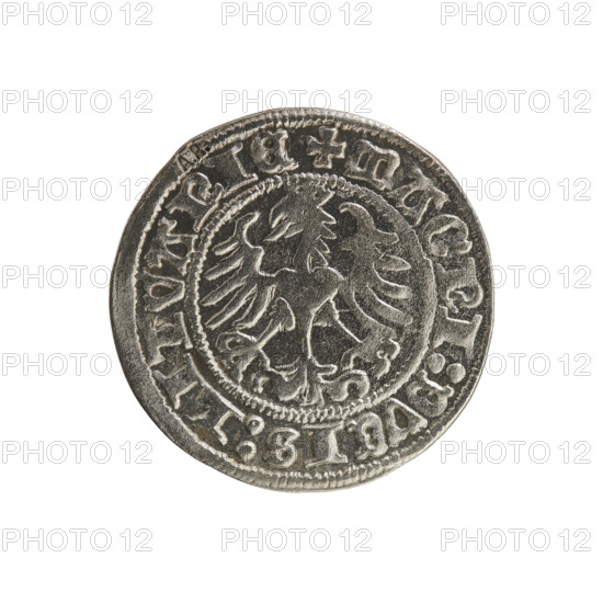 Lithuanian half-grosz, Sigismund I the Old (King of Poland; 1506–1548). Obv.: Pogon (Lithuanian