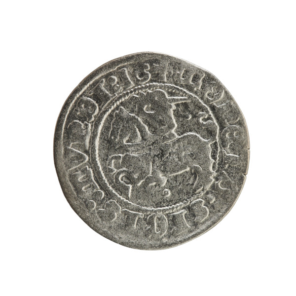 Lithuanian half-grosz, Sigismund I the Old (King of Poland; 1506–1548). Silver coin (1516).