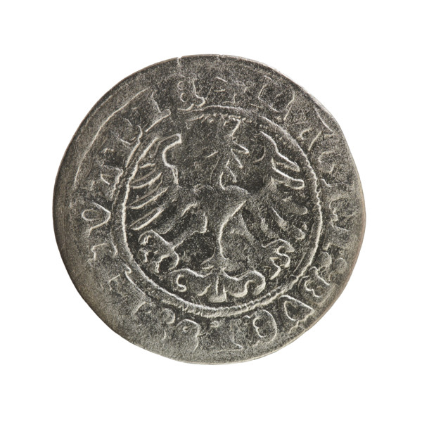 Lithuanian half-grosz of Sigismund I the Old (King of Poland, 1506–1548), 1516. Obverse: Pogon