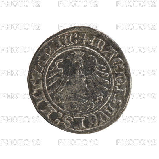 Lithuanian half-grosz, Sigismund I the Old (King of Poland; 1506–1548), Jagiellon dynasty; Obverse: