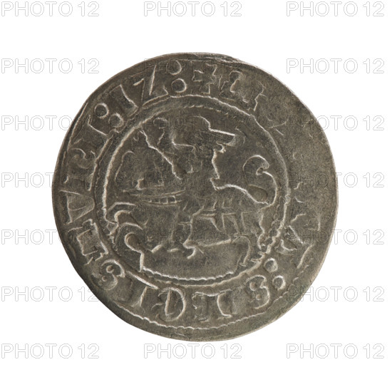 Lithuanian half-grosz, Sigismund I the Old (King of Poland; 1506–1548), Jagiellon dynasty. Obverse: