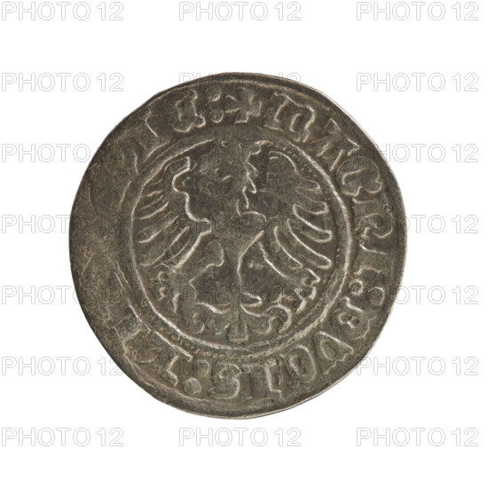 Lithuanian half-grosz, Sigismund I the Old (King of Poland; 1506–1548), Jagiellon dynasty. Obverse: