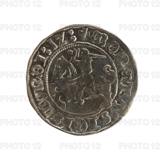 Lithuanian half-grosz, Sigismund I the Old (King of Poland, 1506–1548), Jagiellon dynasty. Obverse: