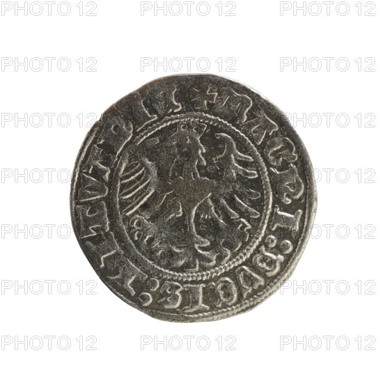 Lithuanian half-grosz, Sigismund I the Old (King of Poland; 1506–1548), Jagiellon dynasty. Obverse: