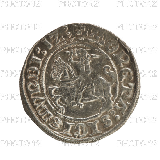 Lithuanian half-grosz, Sigismund I the Old (King of Poland; 1506–1548), Jagiellon dynasty. Obverse: