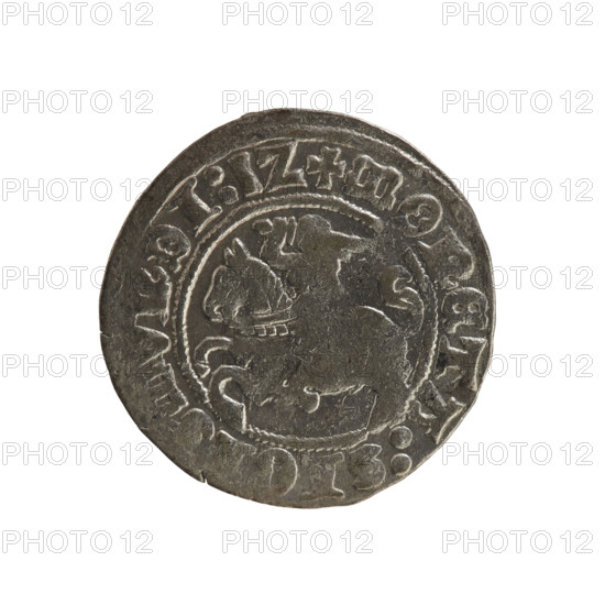Lithuanian half-grosz, Sigismund I the Old (King of Poland; 1506–1548), Jagiellon dynasty. Obverse:
