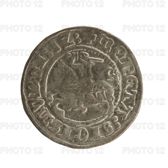 Lithuanian half-grosz, Sigismund I the Old (King of Poland; 1506–1548), Jagiellon dynasty. Obverse: