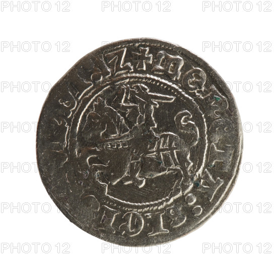 Lithuanian half-grosz, Sigismund I the Old (King of Poland; 1506–1548), Jagiellon dynasty. Obverse: