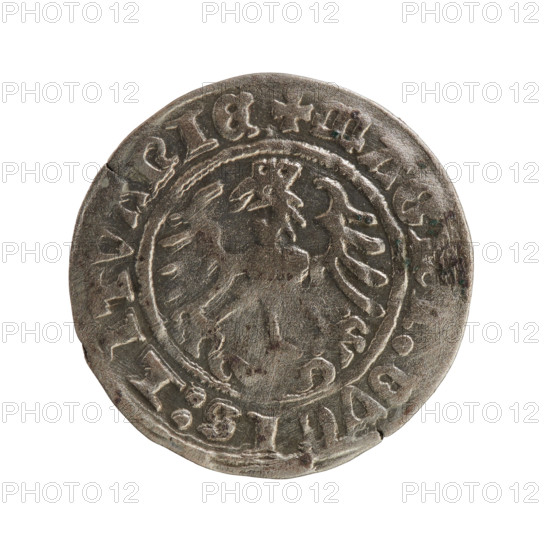 Lithuanian half-grosz, Sigismund I the Old (King of Poland; 1506–1548), Jagiellon dynasty. Obverse: