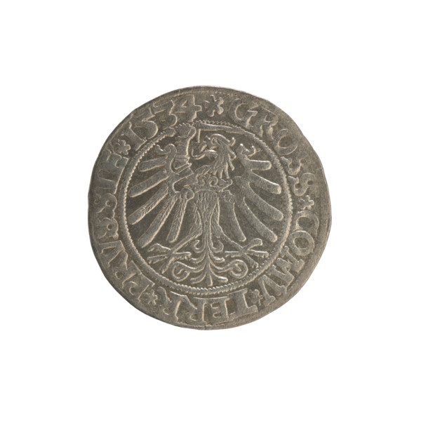 Prussian grosz, Sigismund I the Old (King of Poland; 1506–1548). Silver coin (grosz), 1534, Torun,