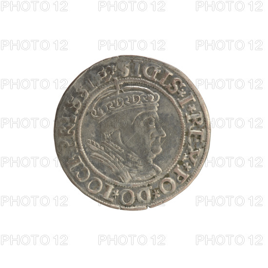 Prussian grosz, Sigismund I the Old (King of Poland; r. 1506–1548); Polish coin, Jagiellonian