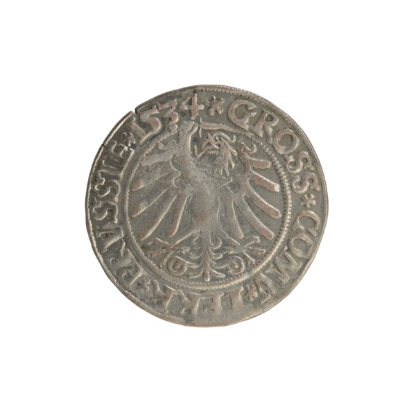 Prussian grosz, Sigismund I the Old (King of Poland; 1506–1548). Polish coin (Jagiellonian dynasty)