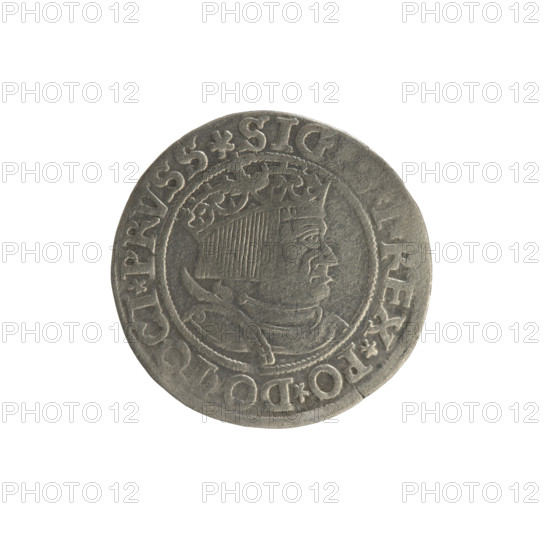 Prussian grosz, Sigismund I the Old (King of Poland; 1506–1548). Silver coin (grosz), 1534, Torun,