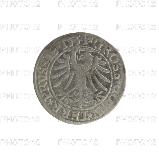 Prussian grosz, Sigismund I the Old (King of Poland; 1506–1548). Silver coin (grosz), 1534, Torun,
