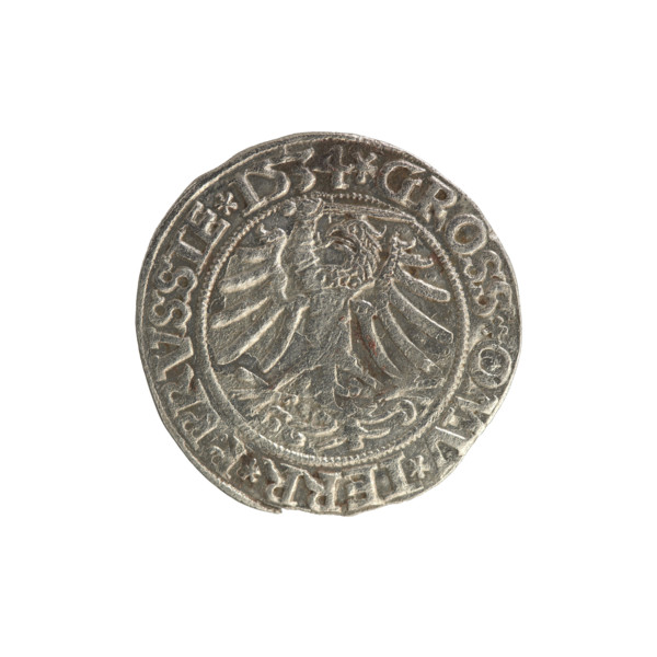 Prussian grosz, Sigismund I the Old (King of Poland; 1506–1548). Silver coin (grosz), 1534, Torun,
