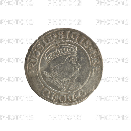 Prussian grosz, Sigismund I the Old (King of Poland; 1506–1548). Silver coin (grosz), 1534, Torun,