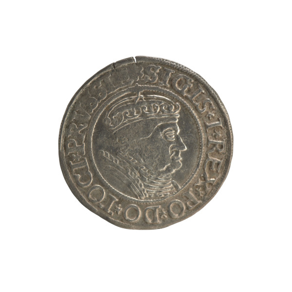 Prussian grosz, Sigismund I the Old (King of Poland; 1506–1548). Polish coin (Jagiellonian dynasty)