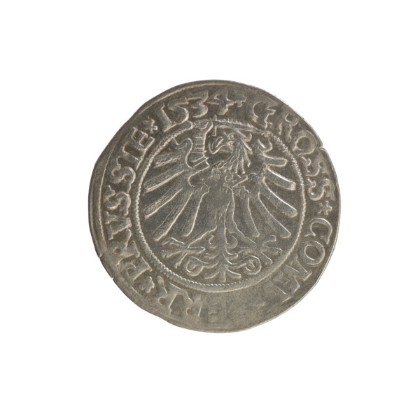 Prussian grosz, Sigismund I the Old (King of Poland; 1506–1548). Coin (grosz), 1534, Torun, Poland.