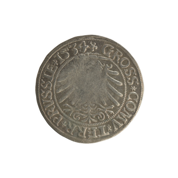Prussian grosz, Sigismund I the Old (King of Poland; 1506–1548). Polish coin (Jagiellonian dynasty)