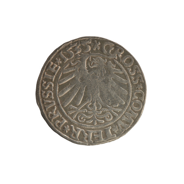 Prussian grosz, Sigismund I the Old (King of Poland; 1506–1548); Polish coin, Jagiellonian dynasty.