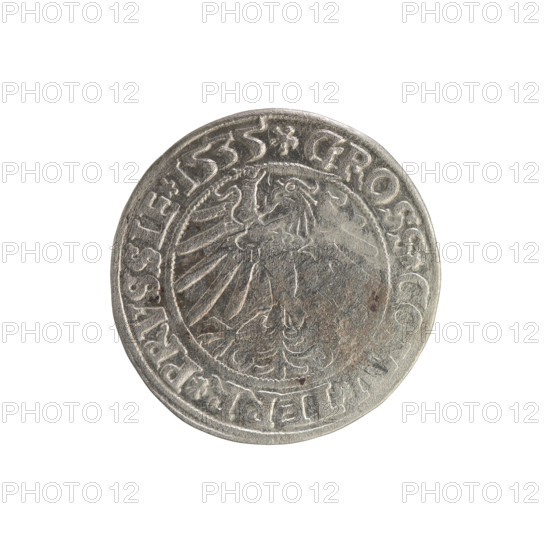 Prussian grosz, Sigismund I the Old (King of Poland; 1506–1548). Silver coin (grosz), 1535, Torun,