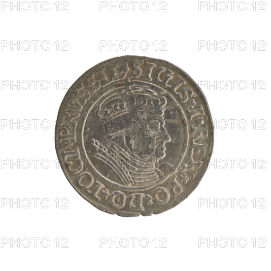 Prussian grosz, Sigismund I the Old (King of Poland; 1506–1548); Polish coin, Jagiellonian dynasty.