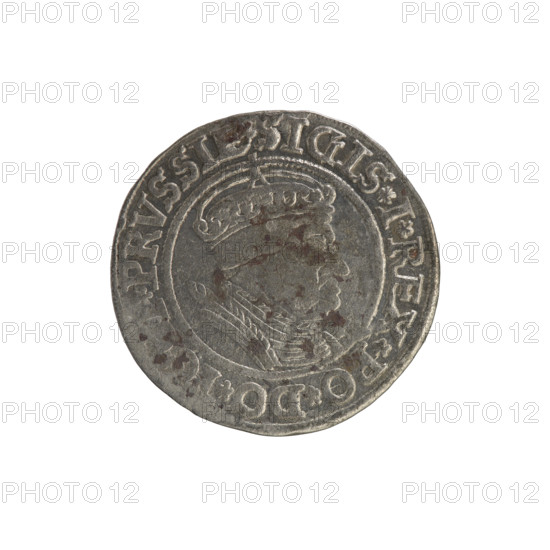 Prussian grosz, Sigismund I the Old (King of Poland; 1506–1548). Silver coin (grosz), 1535, Torun,