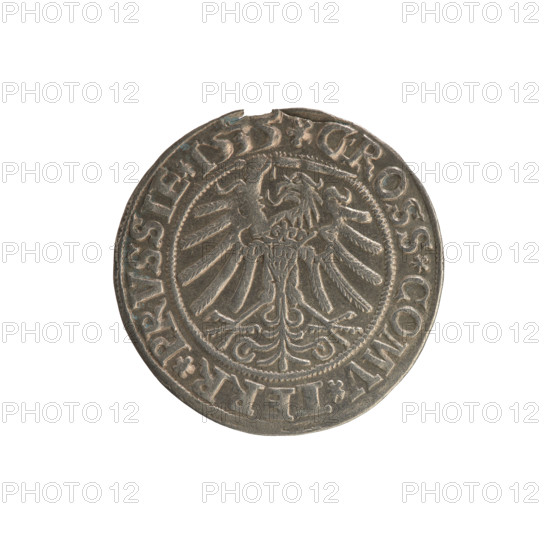 Prussian grosz, Sigismund I the Old (King of Poland; 1506–1548), 1535. Obverse: Crowned male bust