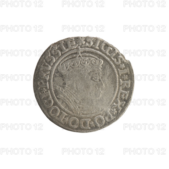 Prussian grosz, Sigismund I the Old (King of Poland; 1506–1548). Silver coin (grosz), 1535, Torun,