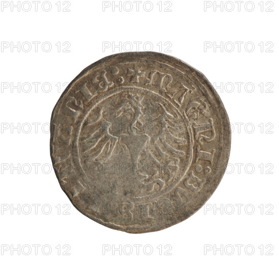 Lithuanian half-grosz, Sigismund I the Old (king of Poland; 1506–1548). R8 (rarity). Polish coin