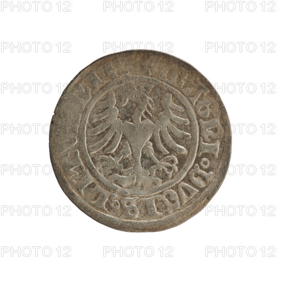 Lithuanian half-grosz, Sigismund I the Old (king of Poland; 1506–1548). Polish coin (Jagiellon