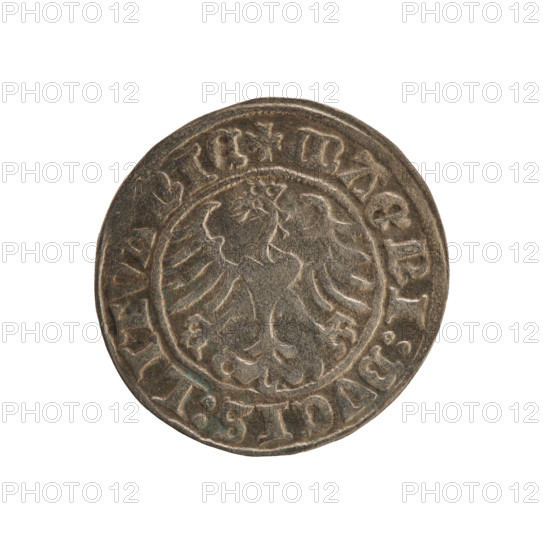 Lithuanian half-grosz, Sigismund I the Old (king of Poland; 1506–1548). R8 (rarity). Polish coin