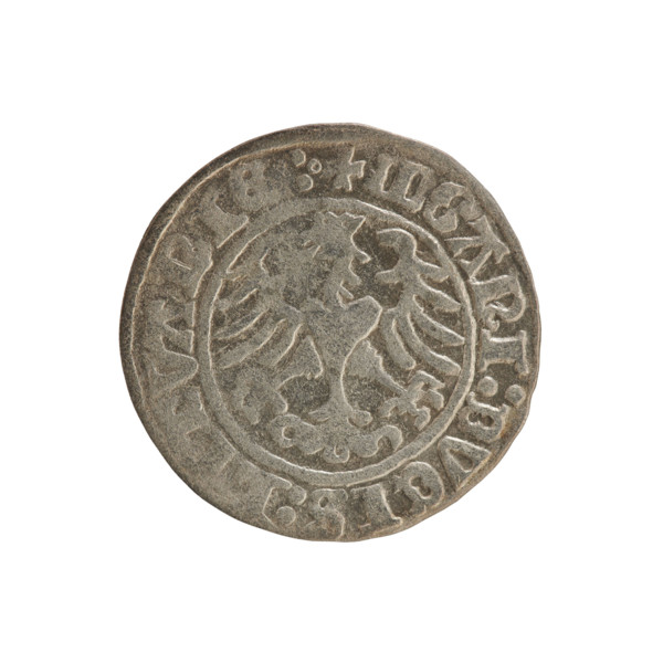 Lithuanian half-grosz, Sigismund I the Old (king of Poland; 1506–1548). Polish coin of the