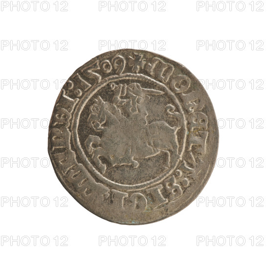 Lithuanian half-grosz, Sigismund I the Old (king of Poland; 1506–1548). Polish coin (Jagiellon