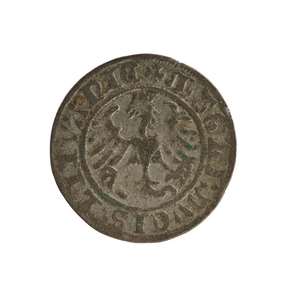 Lithuanian half-grosz, Sigismund I the Old (king of Poland; 1506–1548). Silver coin (half-grosz),