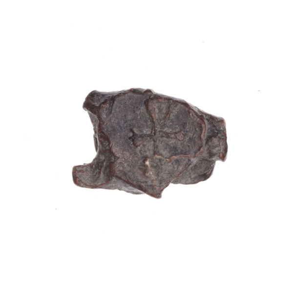 Fragment of a double-sided Drohiczyn seal. On one side a cross with one arm ending in a triangle