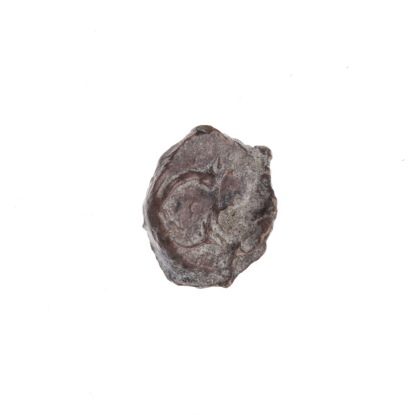 Fragment of a double-sided Drohiczyn seal. On one side, a cross with one arm ending in a triangle