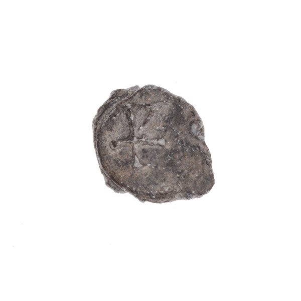 Fragment of a double-sided Drohiczyn seal. On one side a cross with one arm ending in a triangle