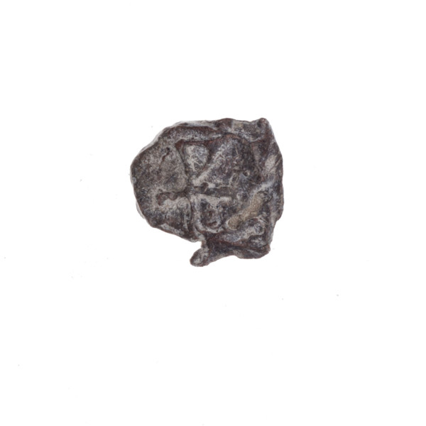 Fragment of a double-sided Drohiczyn seal. On one side, a cross with one arm ending in a triangle