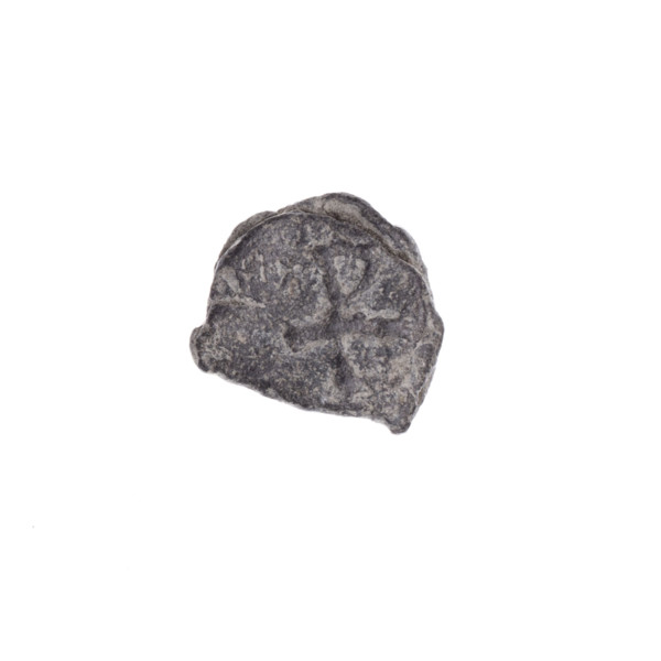 Fragment of a double-sided Drohiczyn seal. On one side a cross with one arm ending in a triangle