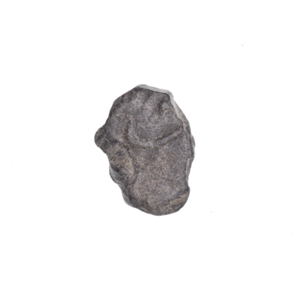 Fragment of a double-sided Drohiczyn seal. On one side a cross with one arm ending in a triangle