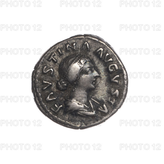 Denarius depicting Bust of Faustina II in drapery facing right, inscribed FAVSTINA AVGVSTA;